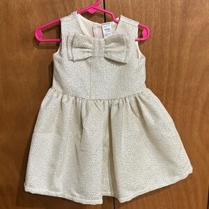 Elegant Cream Kids Dress with Bow